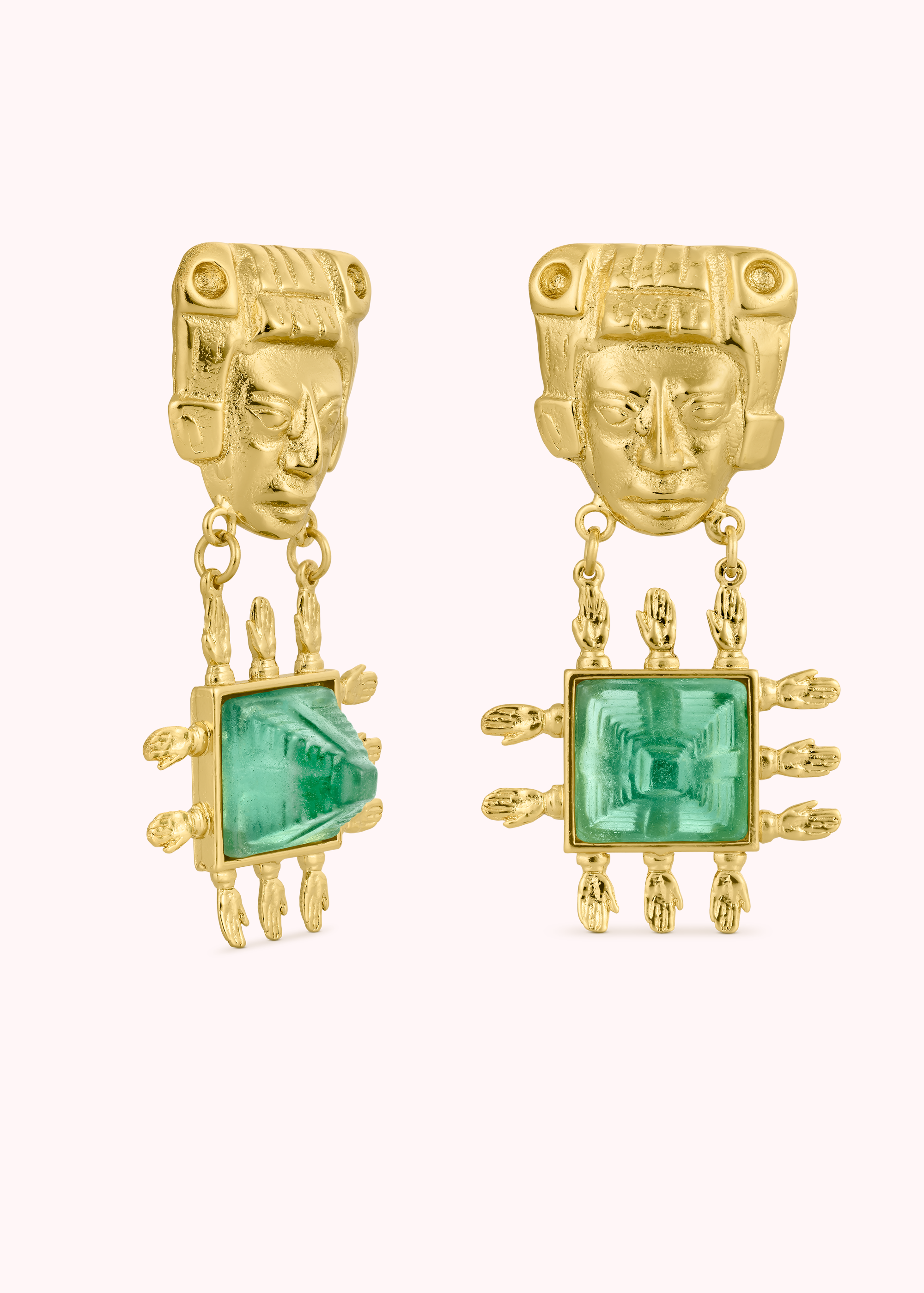 Mask Earrings - Gold