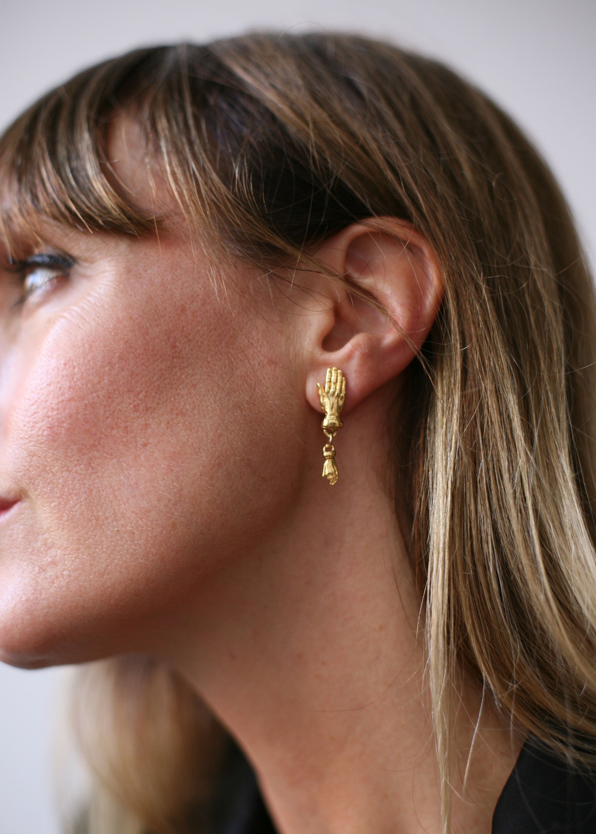 Double Mini Hand Earrings