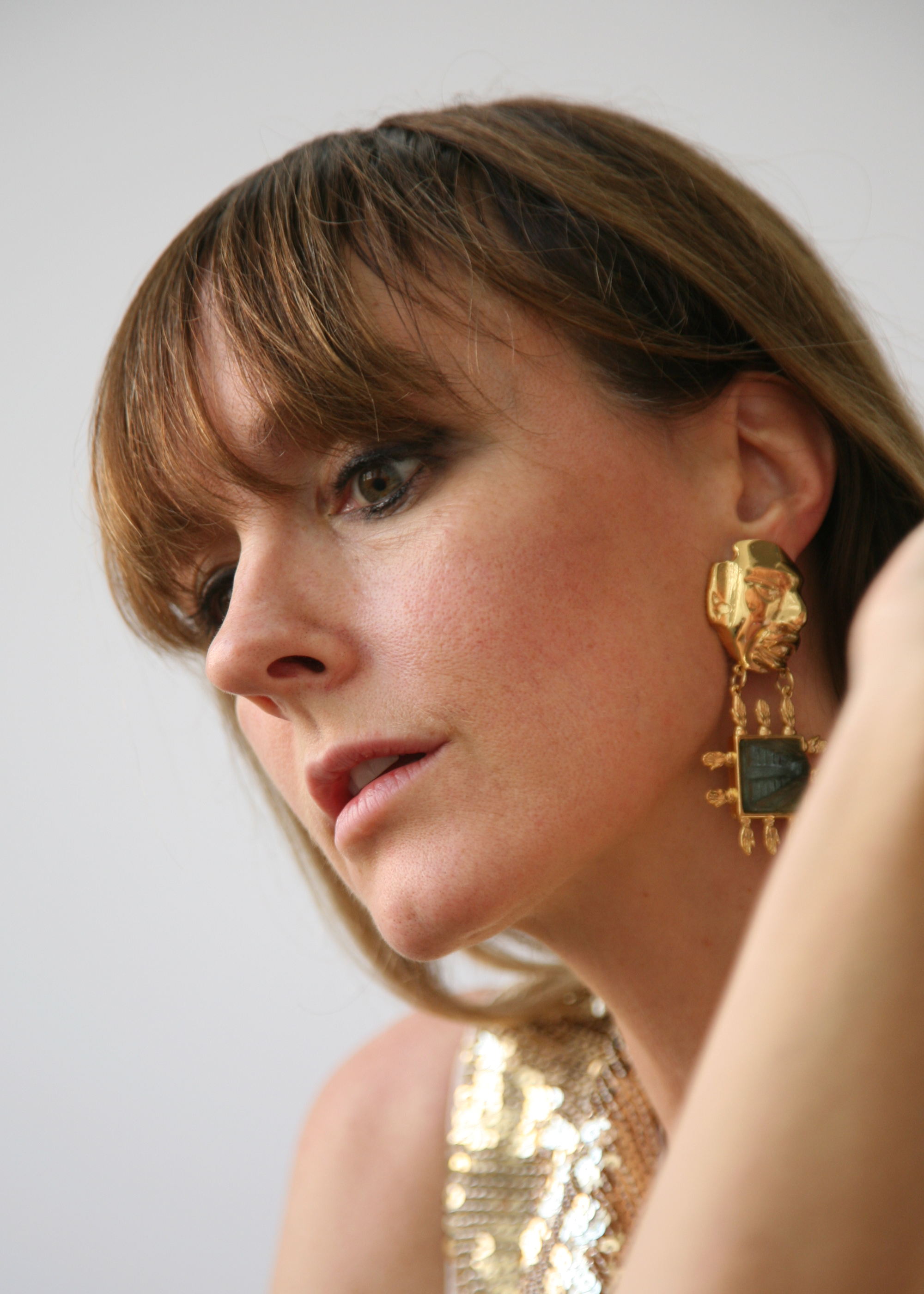 Mask Earrings - Gold