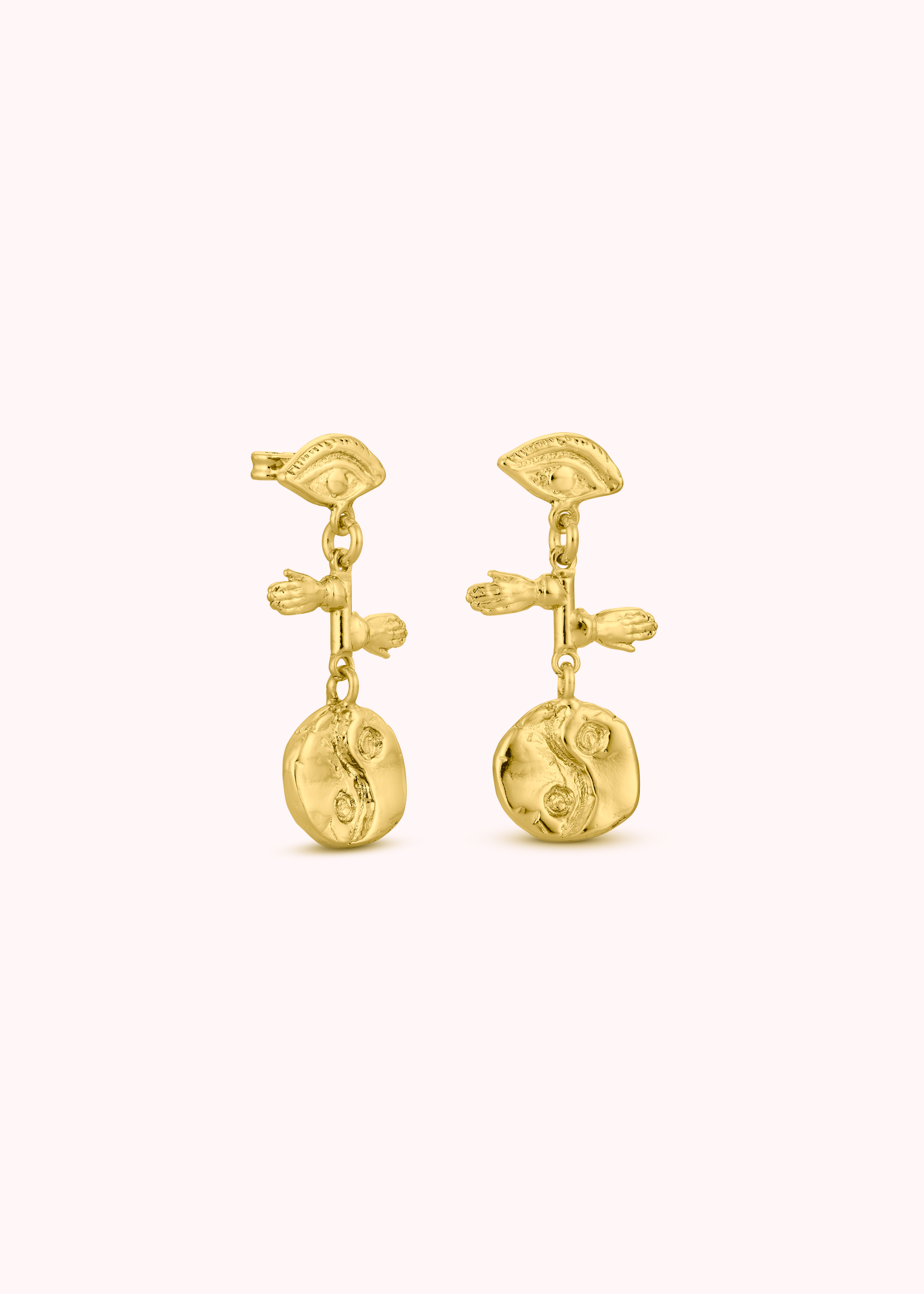 Ying & Yang Mini Earrings - Gold