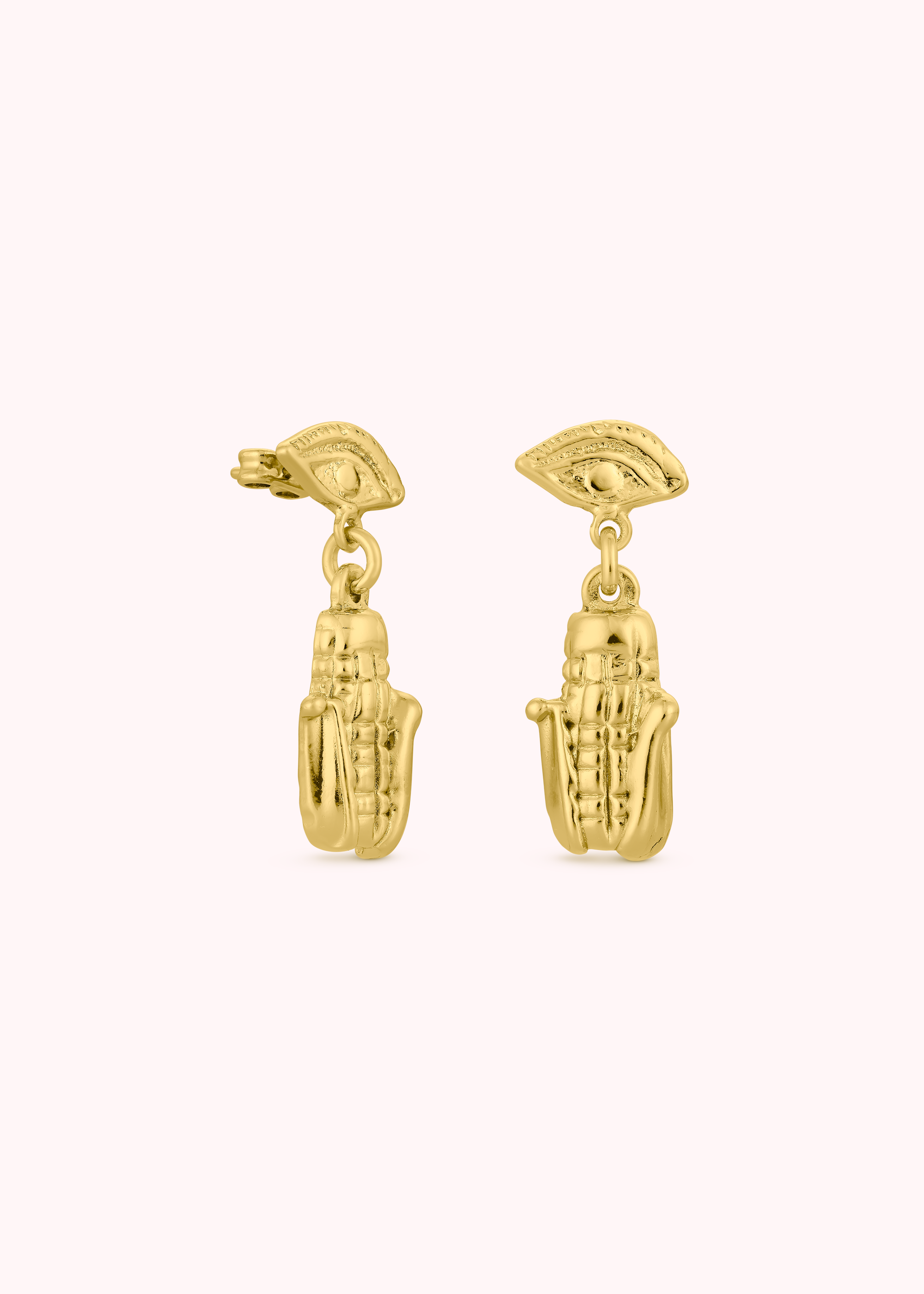 Mini Sacred Maiz Earrings - Gold