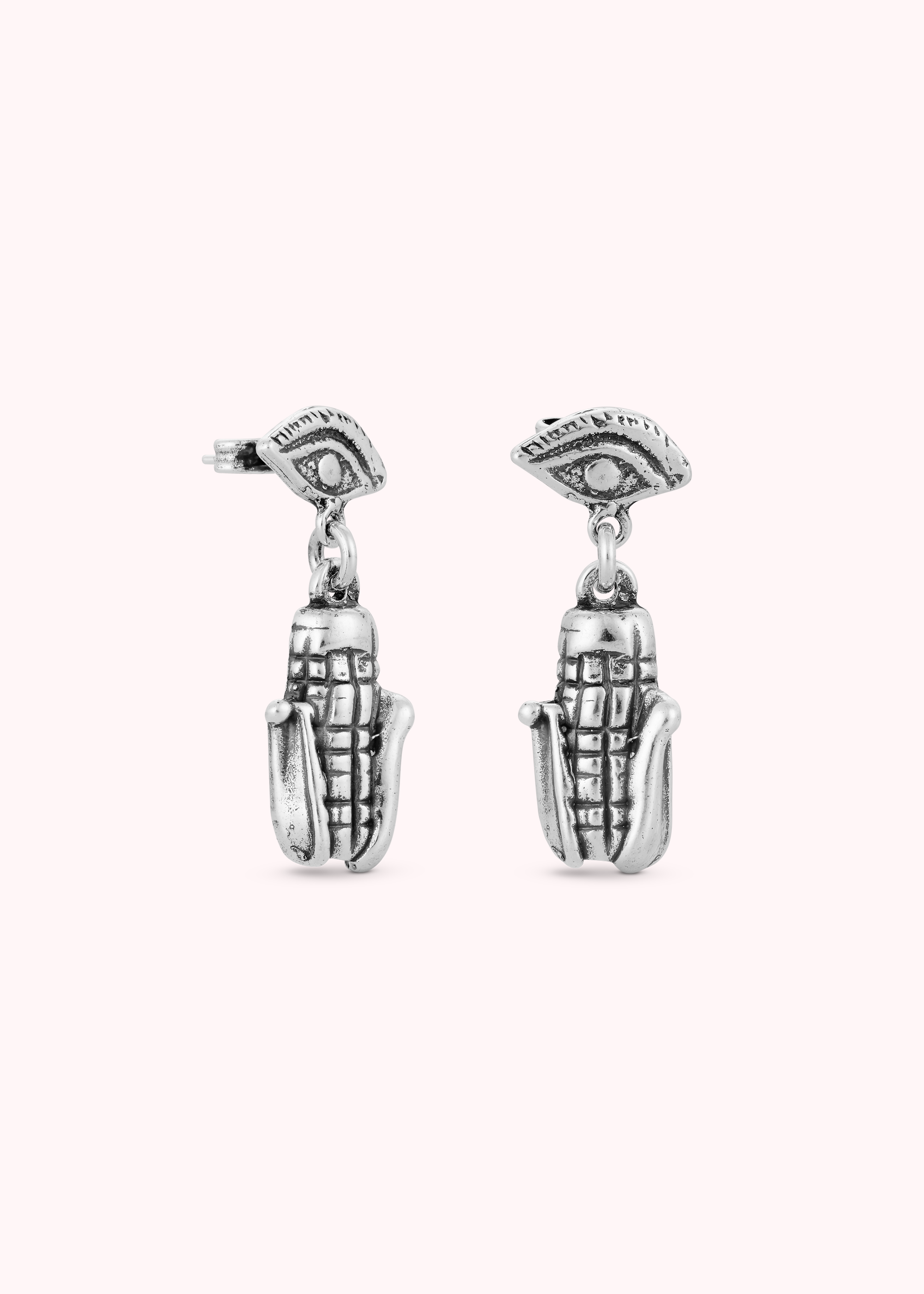Mini Sacred Maiz Earrings - Silver