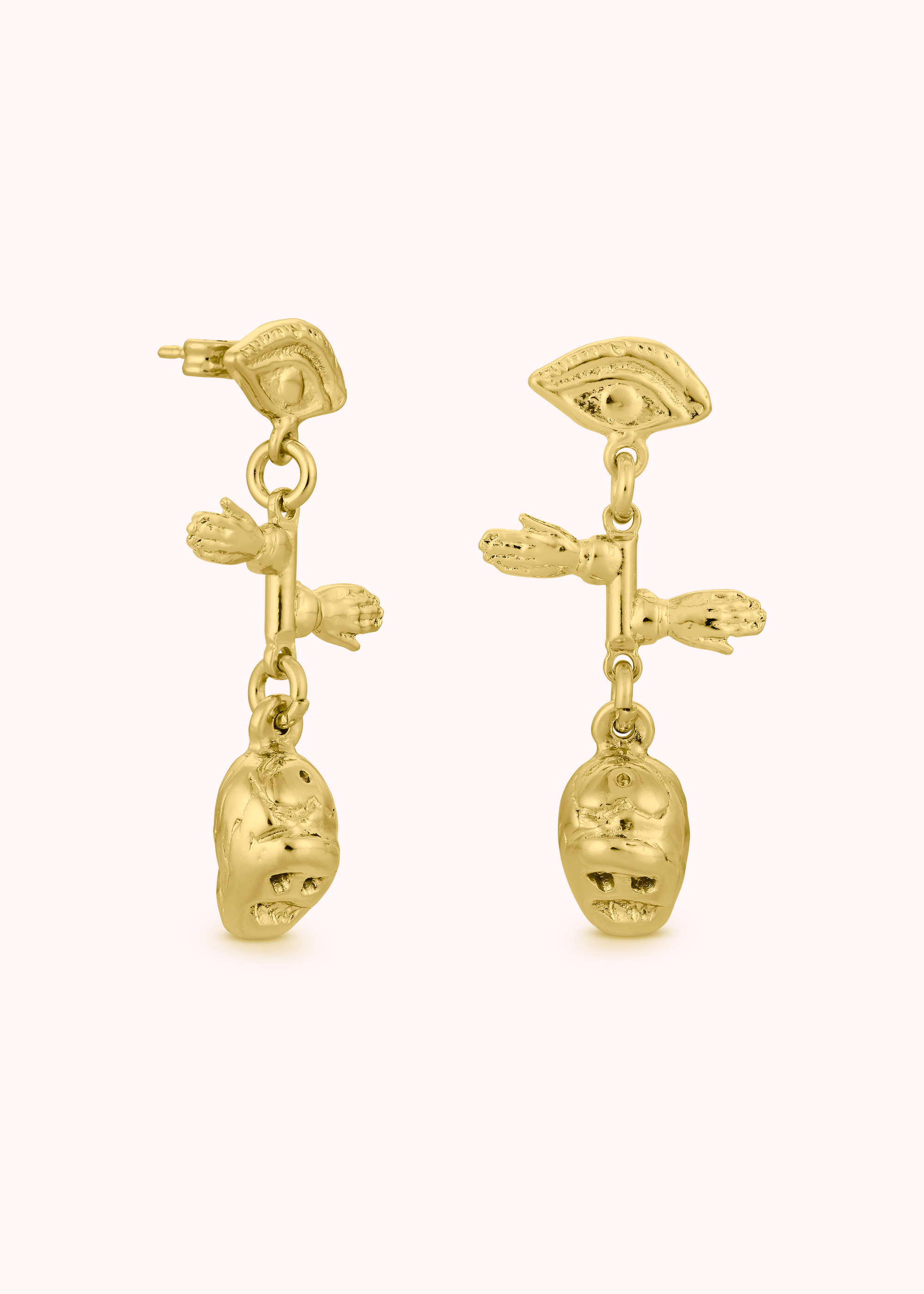 Skull Mini Earrings - Gold