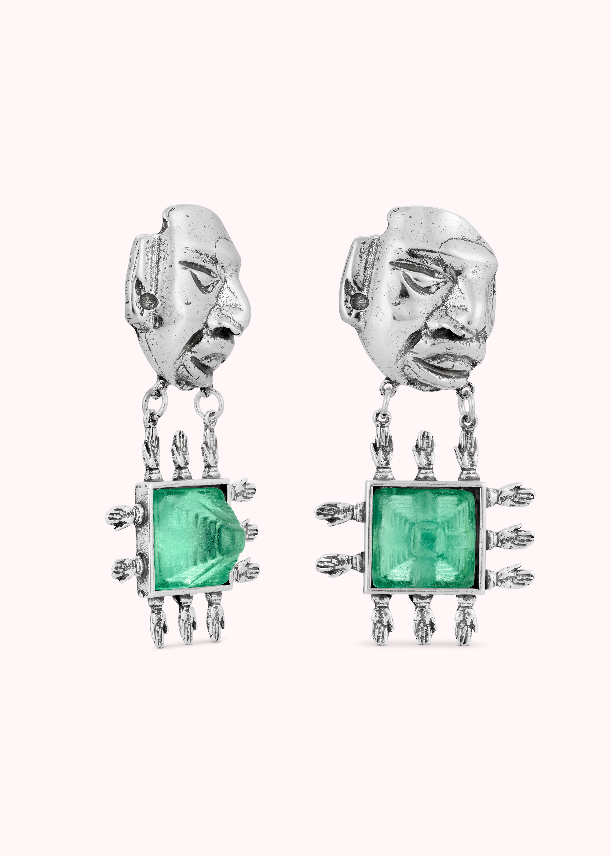 Aztec Earrings - Silver