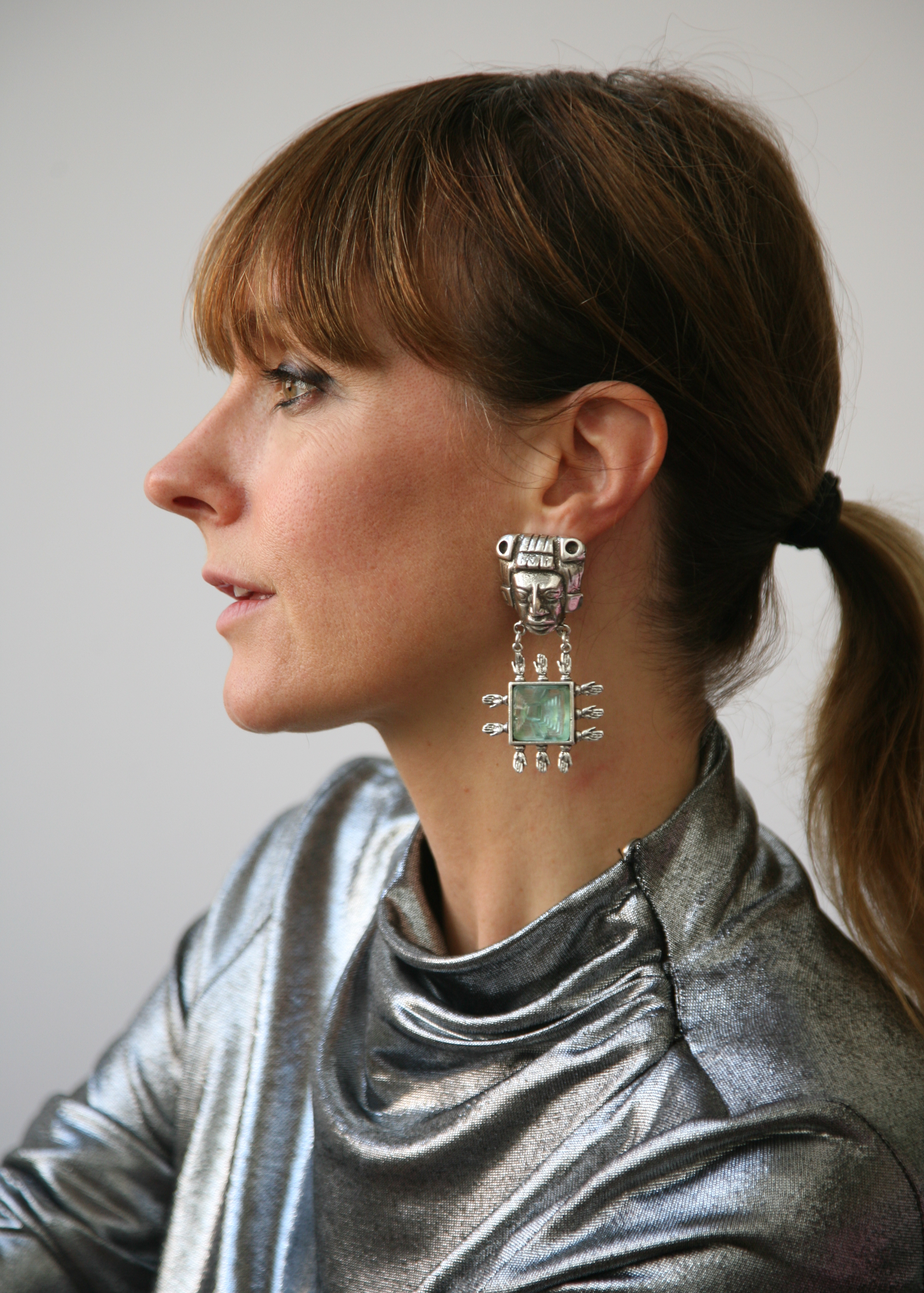 Aztec Earrings - Silver